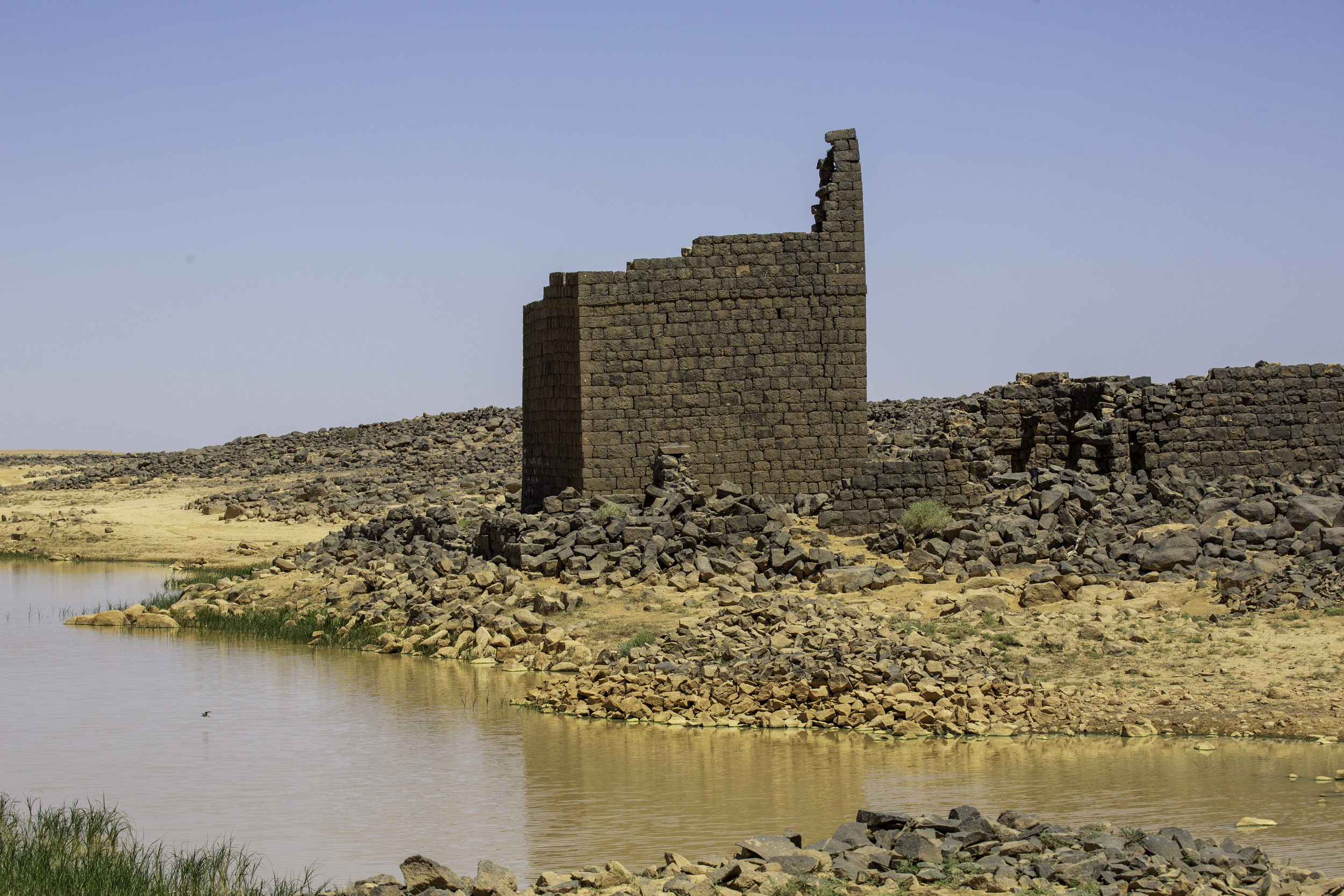 Qasr Burqu and the lake in Jordan’s Badia — archive photo