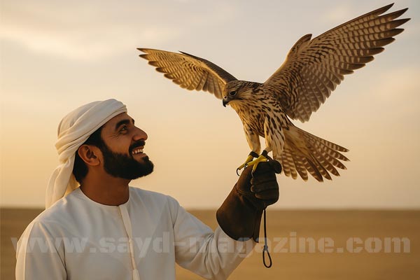 صورة أرشيفية ضمن مقال: الصقر : سيد السماء على جناح السرعة وكنز التراث — مجلة صيد